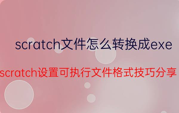 scratch文件怎么转换成exe scratch设置可执行文件格式技巧分享